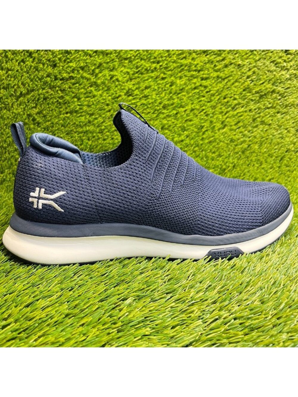 Kuru Atom Mens Size 11.5 Blue White Athletic Walking Slip On Shoes Sneakers